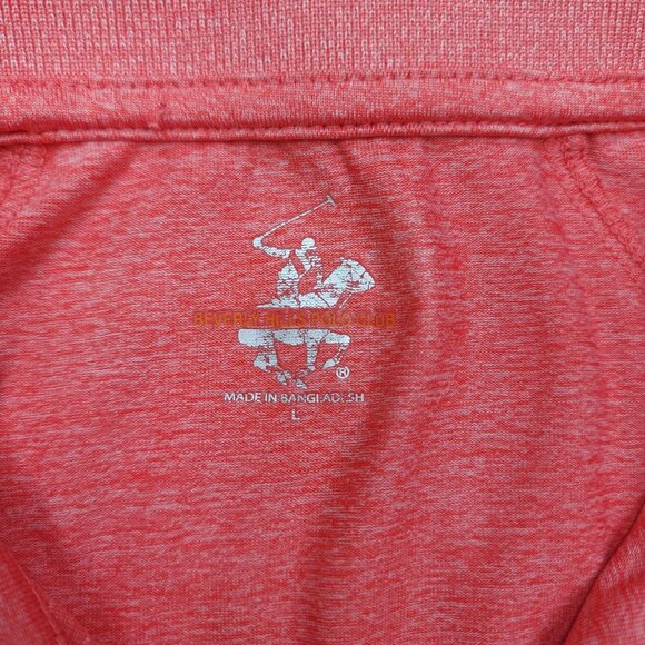 Beverly Hills Polo Club Mens L Short Sleeve Polo Shirt Lightweight Breathable - Picture 5 of 10